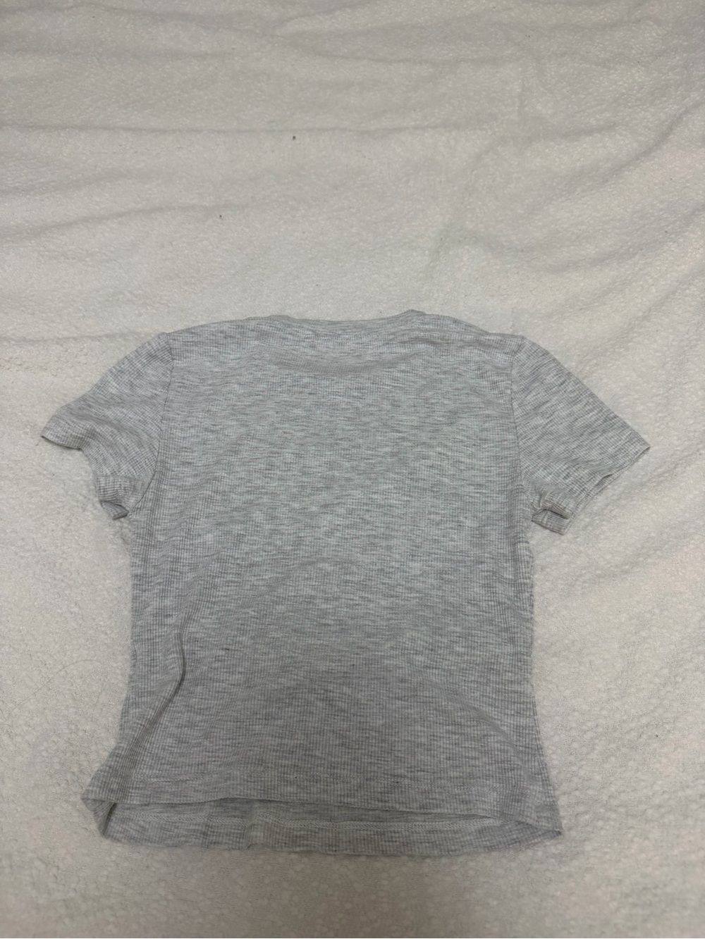 Light Gray Short Sleeve Ribbed Tee - Picture 3 of 3